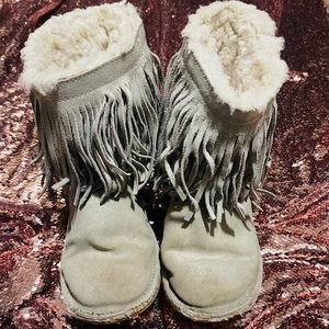 extremely used fringed ugh boots - extra warm boots to keep at school